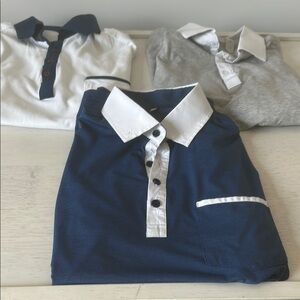 State & Liberty - Men's Polo Shirts x 3 - Small - White, Gray & Navy